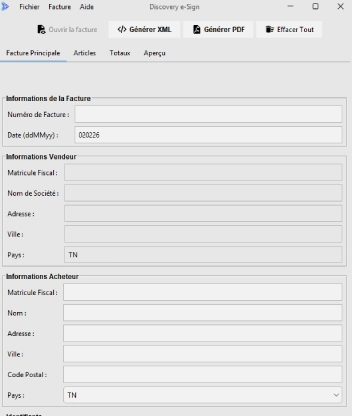 Génération de facture XML, conforme à l’obligation de facturation électronique en Tunisie